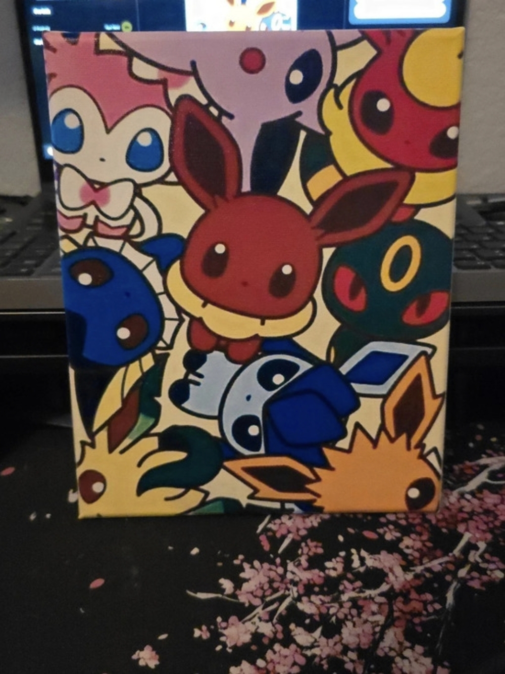 8x10 Eevee Pokemon Multicolor Character Canvas Wall Art